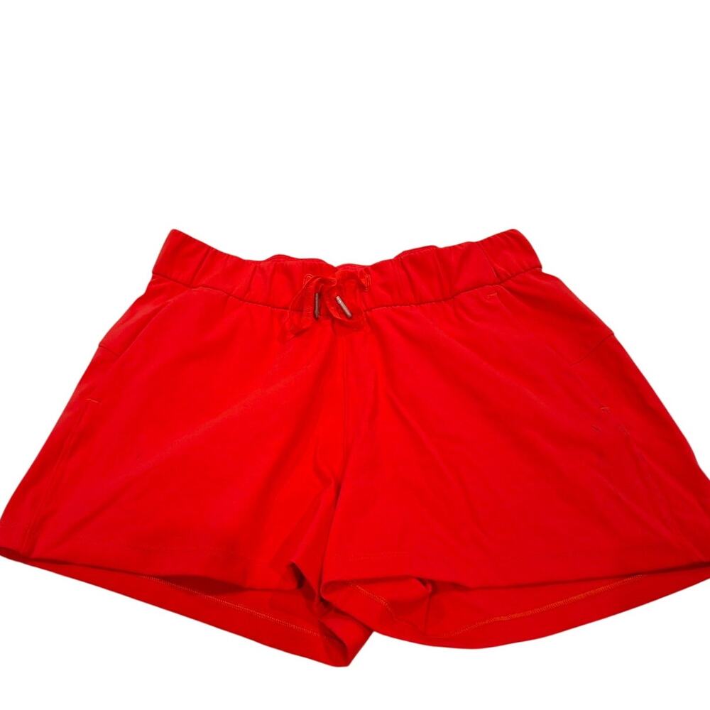 Lululemon Dance Studio Shorts Red Sz 6 Drawstring Pockets